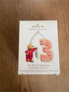 Hallmark Christmas Keepsake Teddy Ornament My 3rd Christmas